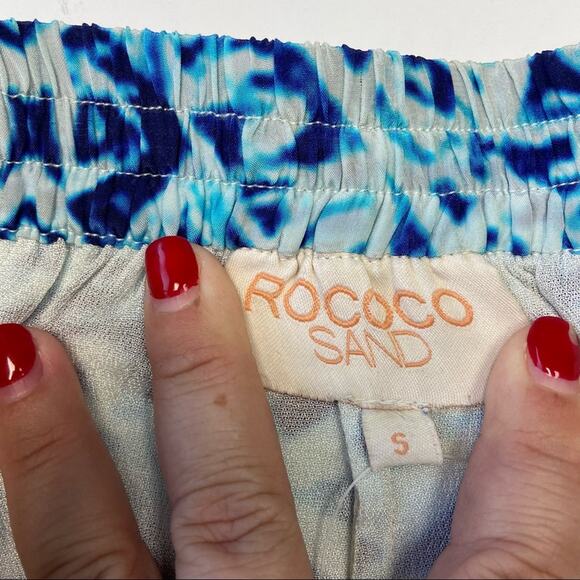 New Rococo Sand Blue Mosaic Print Swim Cover Shorts Size Small - Picture 7 of 10